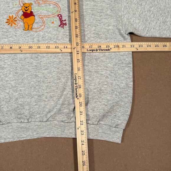 Vintage Winnie the Pooh Gray Embroidered Crewneck Sweatshirt Made in USA Large - Picture 7 of 7